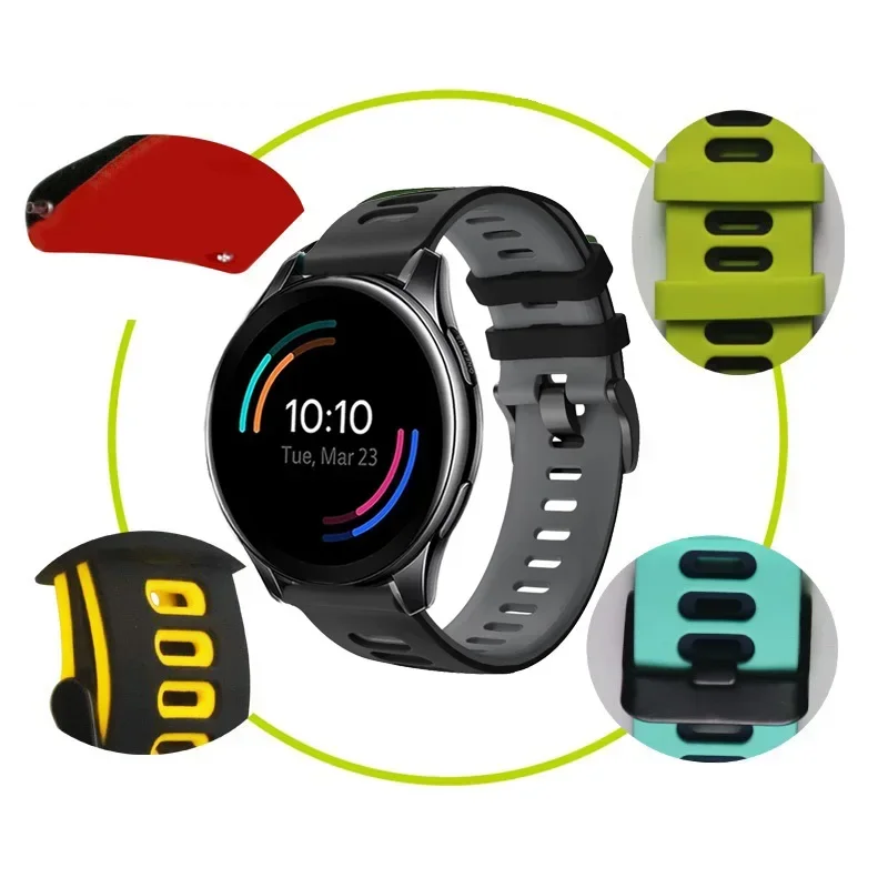 Silicone Sport Replacement Bracelet, 22mm/20mm Size