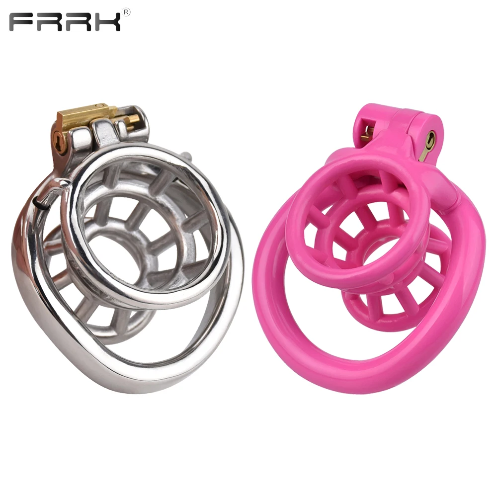 Penis Chastity Cage FRRK Hollow Streamline Male Chastity Cage for Men Stainless Steel Chastity Belt Cock Lock Penis Rings Adults Toy Femboy Sex Shop