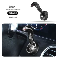 Enhanced Car Ignition Push Start Button Metal Cover - Snakehead Design (Black)
