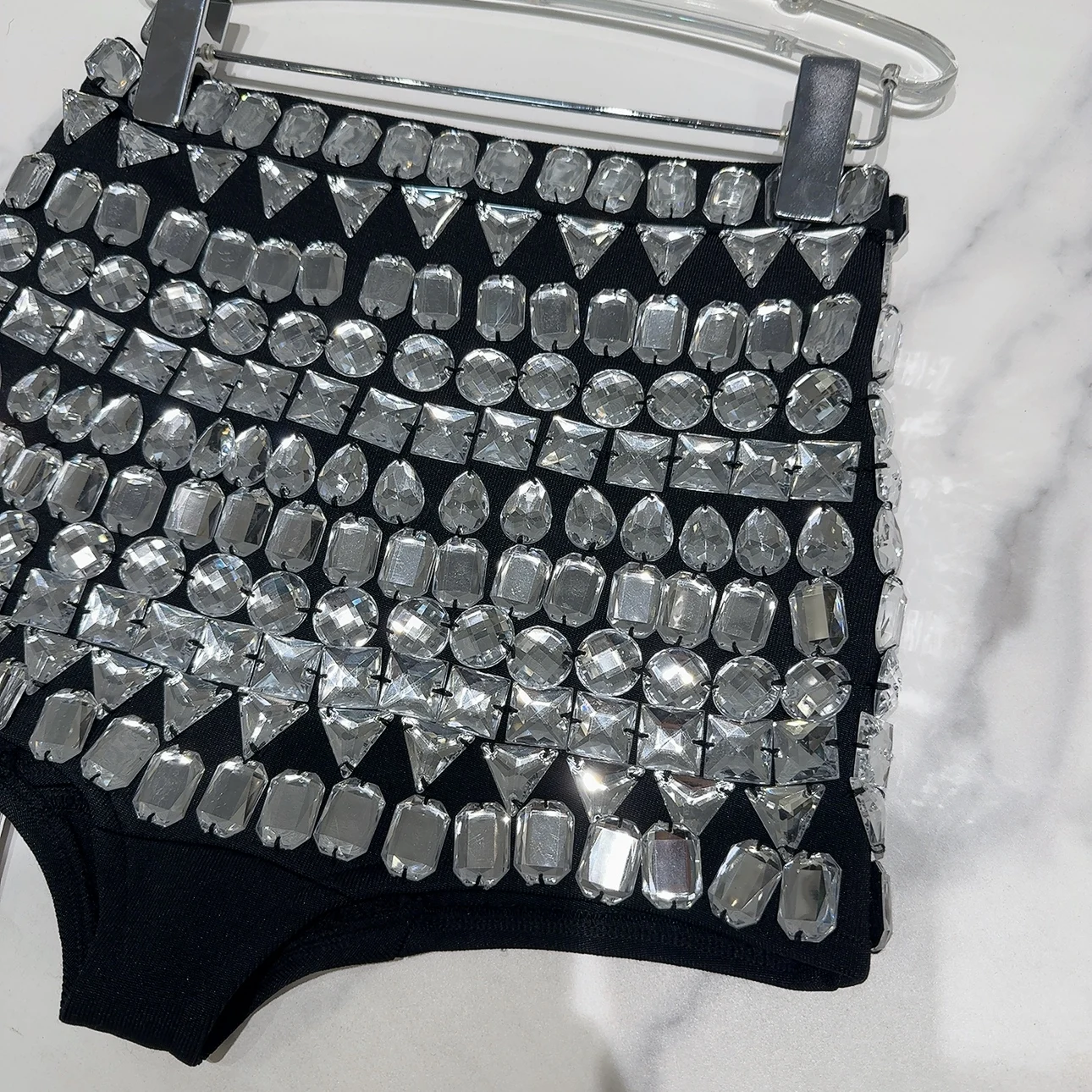 Summer New Fashion Sexy Nightclub Socialite Rhinestone Shorts Heavy Industry High-End Slim Fit Three Points Short Pants Women