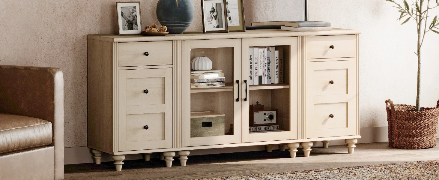 sideboard with glass doors