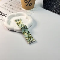 Adorable bracelet en nylon tissé élastique à motif de fleurs pour Apple Watch Ultra 2/SE/9-3 - 38/40/41/42/44/45/46/49 mm 5