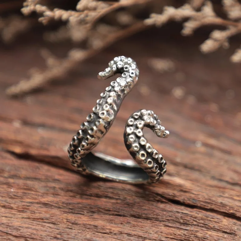 Evil Vintage Octopus Tentacle Rings For Women Men Trendy Fashion Jewelry Gifts