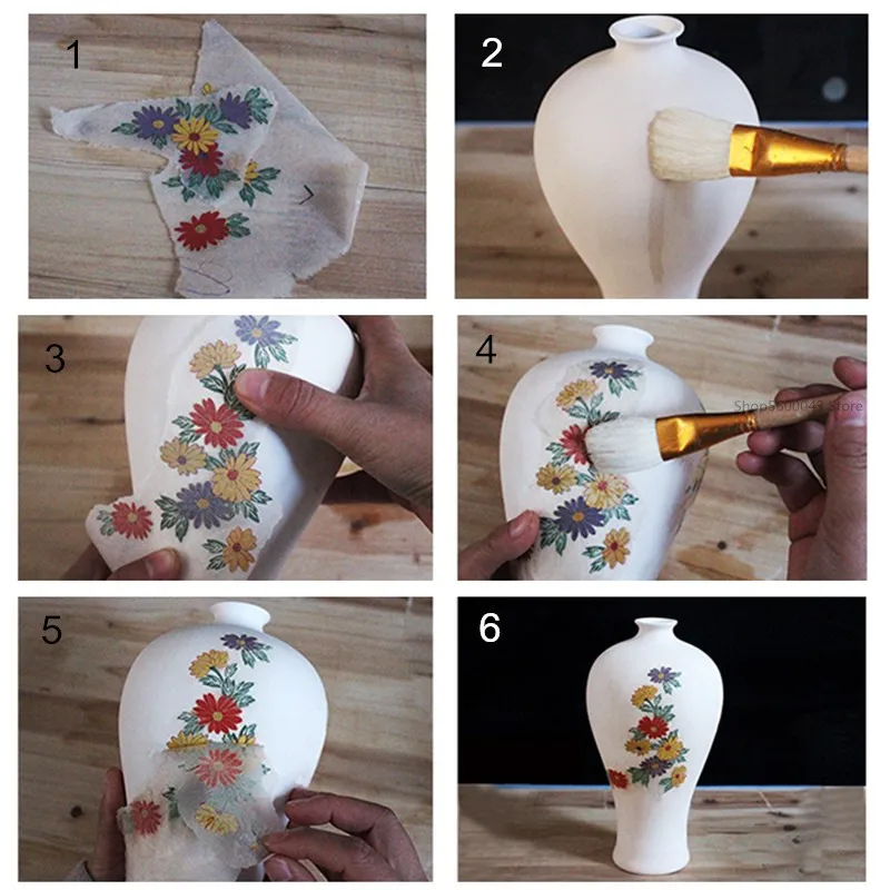 1PC Pottery Underglaze Decal DIY Ceramic Color Transfer Paper Jingdezhen High Temperature Resistant ceramic transfer paper