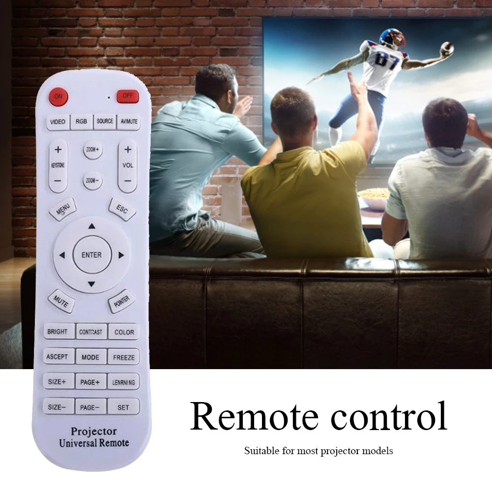 Projector Screen Remote Controller Remote Replacement for Most Projectors White