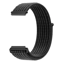 Nylon Loop Sport Strap - Versatile and Comfortable Bracelet Band - 20mm (Black white 11)
