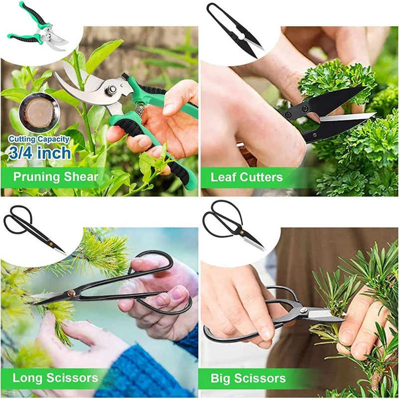 24-Piece Bonsai Tool Kit Accessories Bonsai Shape Maintenance, Gardening Bonsai Beginner Pruning Care Kit Pruning Shears 4