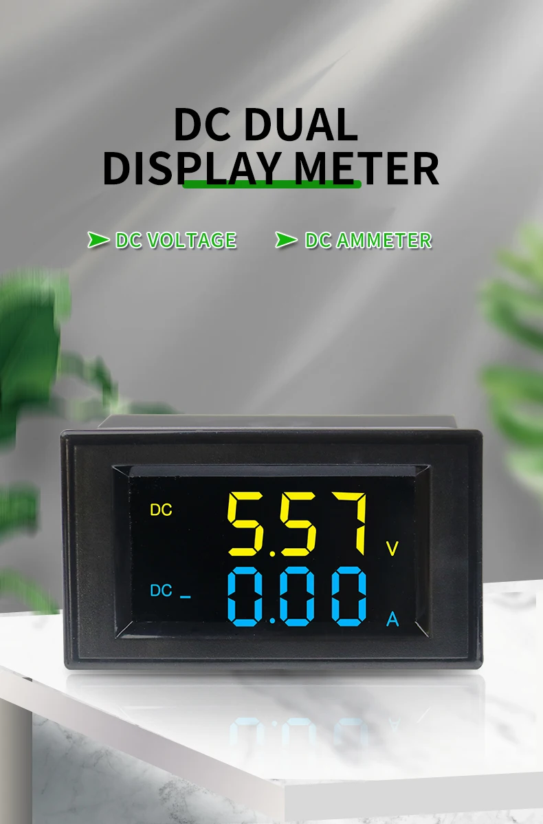 Description Picture 2 of itemD85-3051AG Dual Two Color LCD Digital Display Voltage and Current Meter Panel Meters