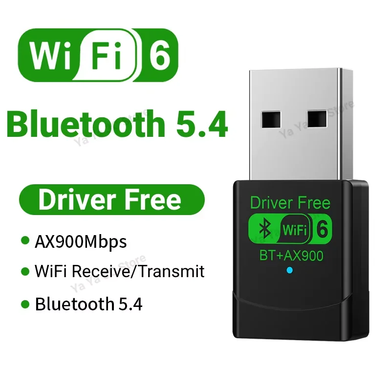 AX900 WIFI 6 USB Adaptörü Bluetooth 5.4 Çift Bant 2.4G&5G 900Mbps Ağ Kartı 802.11AX Mini Kablosuz Kart Alıcısı Sürücüsüz