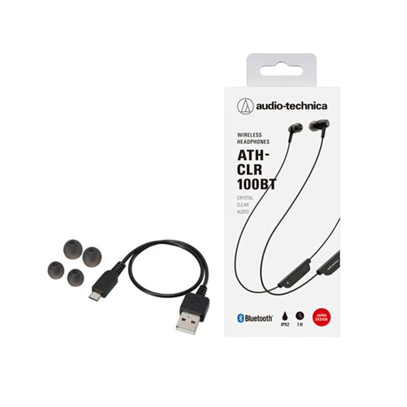 Original Audio Technica ATH-CLR100BT Wireless Bluetooth 5.0 Sport In-ear Eaphones IPX2 Waterproof  Remote Control With Magnetic 6