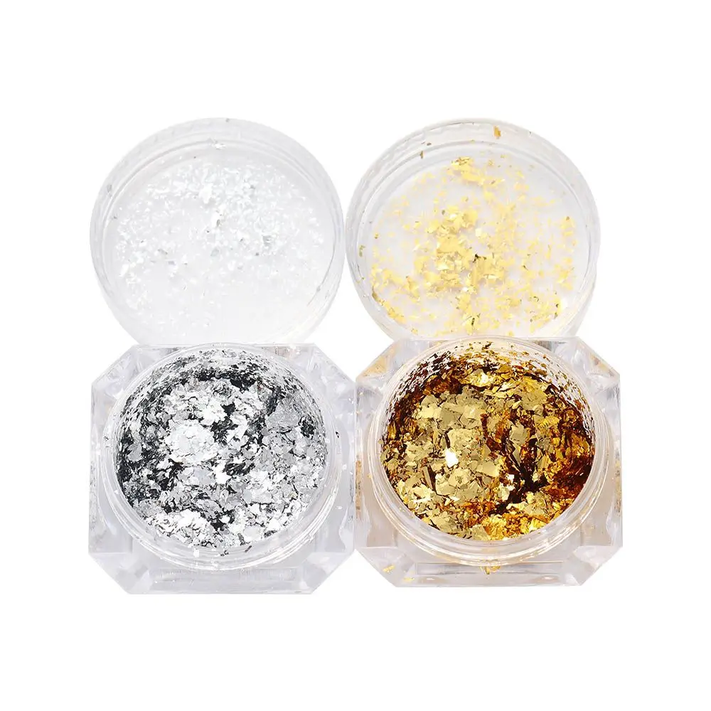 Glitter Chameleon Sequins Gold Silver Nail Decor Manicure Foil Nail Glitter Art Tools Powder