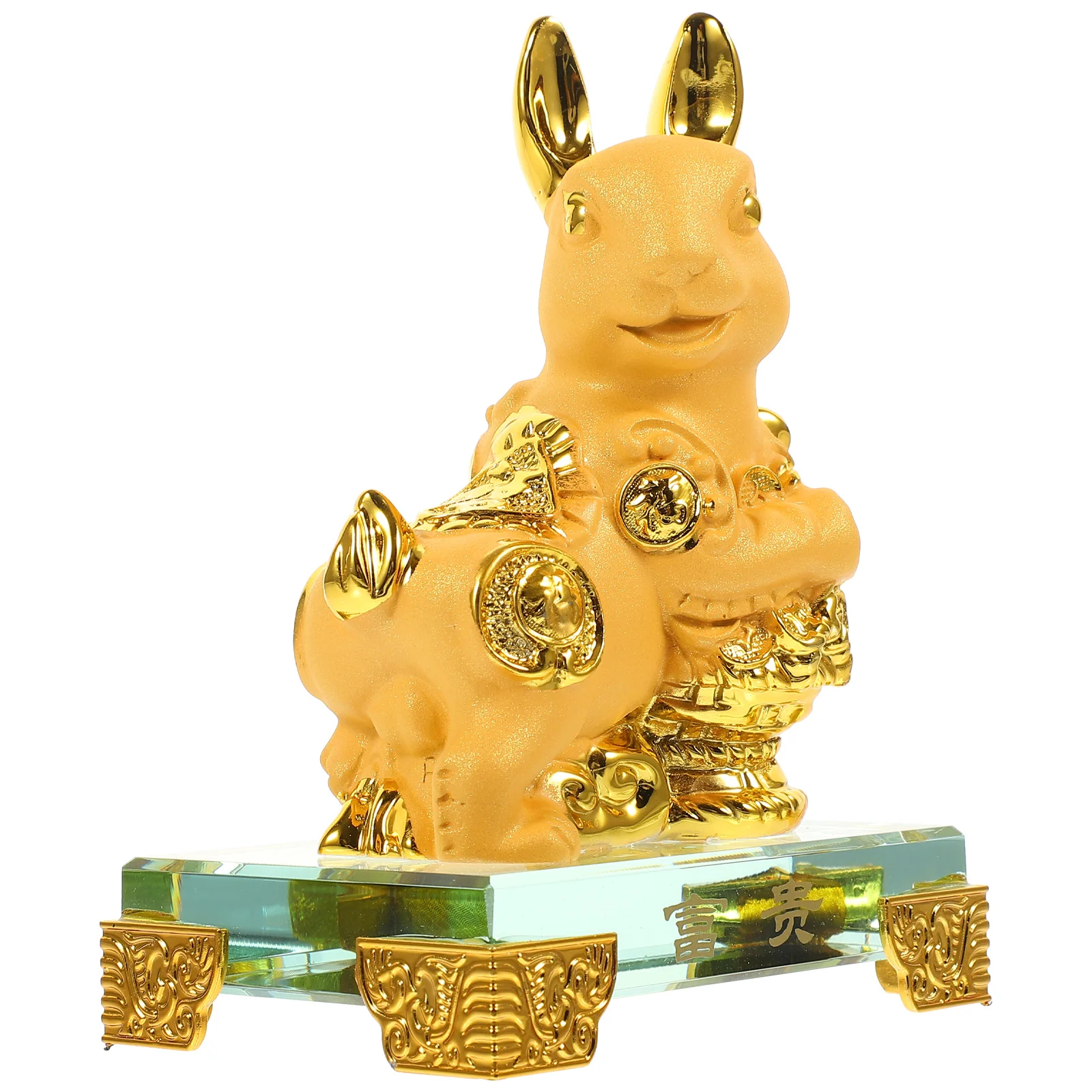

Dining Table Centerpieces Jade Rabbit Ornament Bunny Shaped Decorations Statues Toys Figurine New Year Office