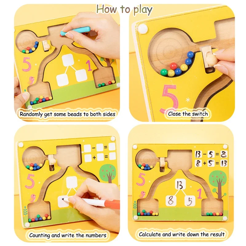 Magnetic Arithmetic Math Games Montessori Parish Wooden Toy Color Cognition Preschool Counting Learning Children Educational Toy Educational Toys Math Toys Magnetic Toys