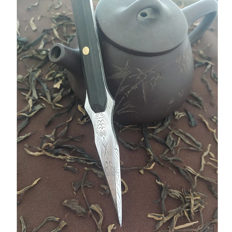 Description Picture 5 of itemNEW 1Pcs Stainless Steel Chinese Puer Tea Needle Cutter Damascus Tea Knife