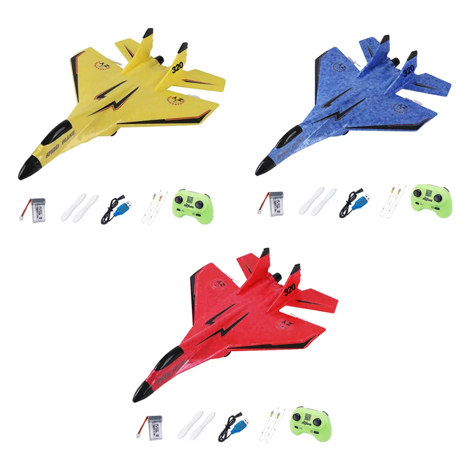 Fixed Wing Aircraft 2 Channels with Flash Light Jet Fighter Anti Falling RC Glider Easy to Fly for Kids and Adults Outdoor Toys