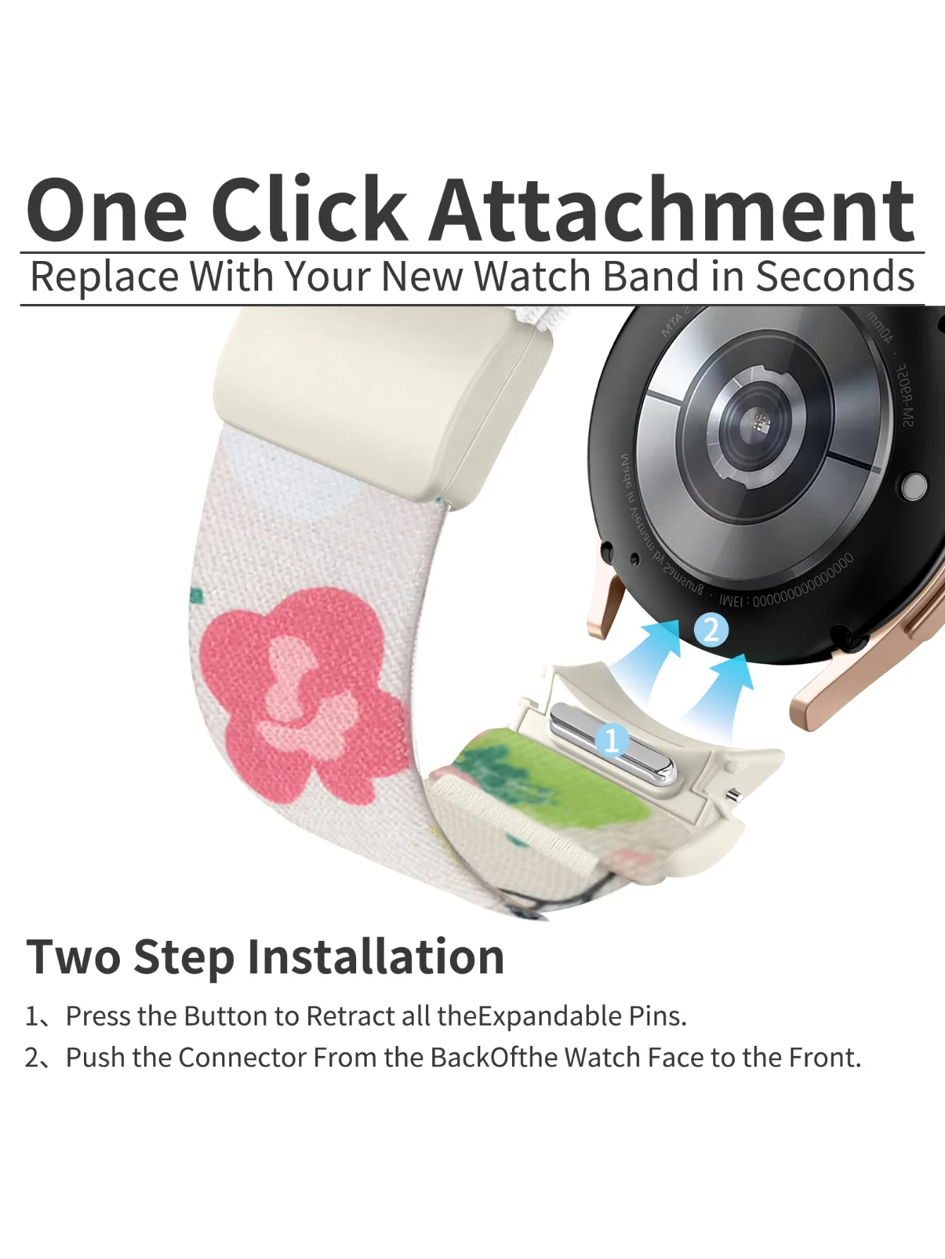 Versatile 20mm Adjustable Nylon Elastic Smartwatch Strap