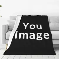 Custom Personalized image Customize Flannel Blanket Customized Photo Gifts Soft Throw Blanket Travel Bedspread Sofa Bed Cover 1