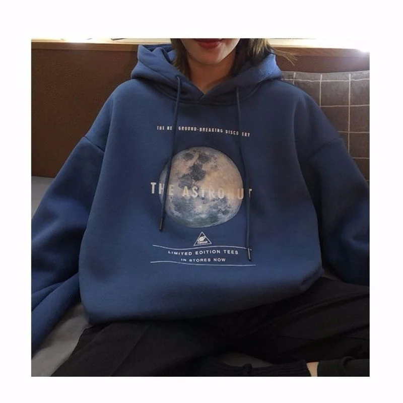 Women Harajuku Winter y2k Tops Oversize Hoodies Plus Velvet Sweatshirt Large Size Fashion Pullovers Streetwear O-Neck Tops L-4XL