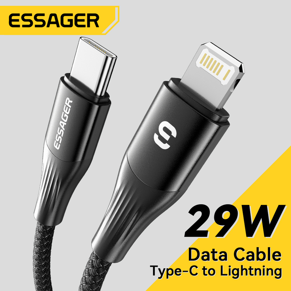 Essager USB Type C Cable For iPhone 14 13 12 11 Pro Max XS Xr PD 29W Fast Charge Charger 3A Lightning Wire Cord For iPad Macbook