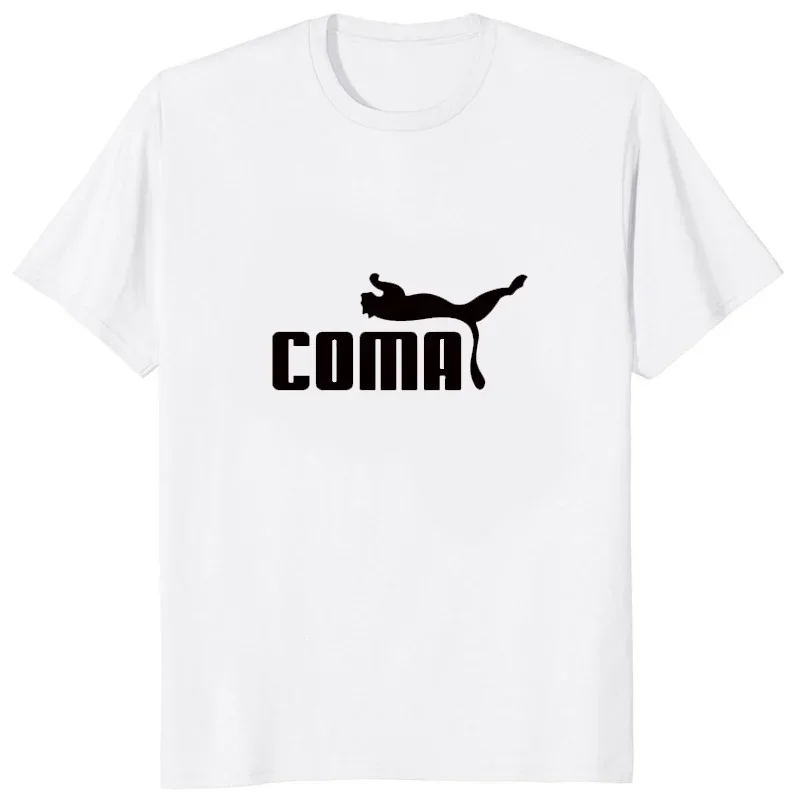 

Comical coma spoof print graphics classic novelty Y2K Harajuku casual everyday summer crewneck short-sleeved unisex T-shirt