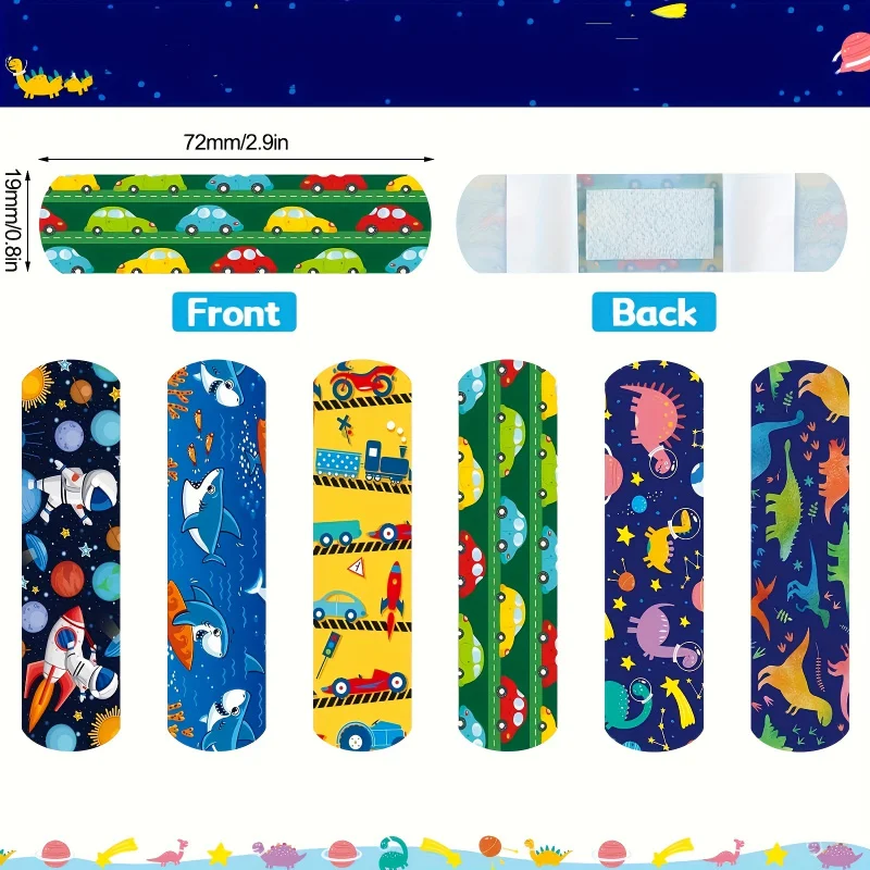 24/60pcs Vibrant Cartoon Bandages Patches - Waterproof, Self-Adhesive, Breathable Wound Plaster in 6 Cute Styles, Colorful, Fun