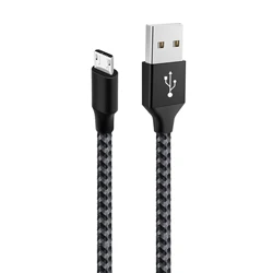 High - Speed Trapezoidal Port Micro USB Charging Cable - 1m - 1m 2Pack (Black)