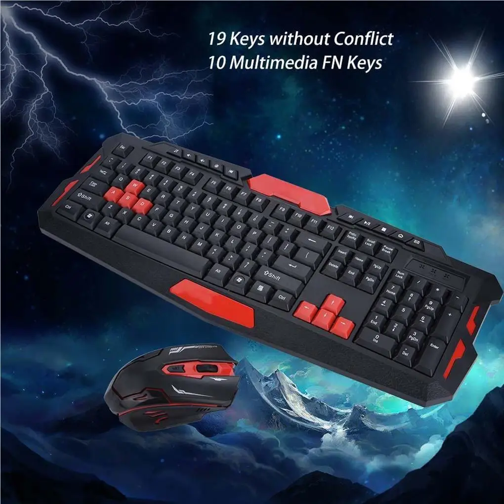

2 4GHz 1200DPI Gaming Wireless Keyboard Keypad Mouse Set Electronic
