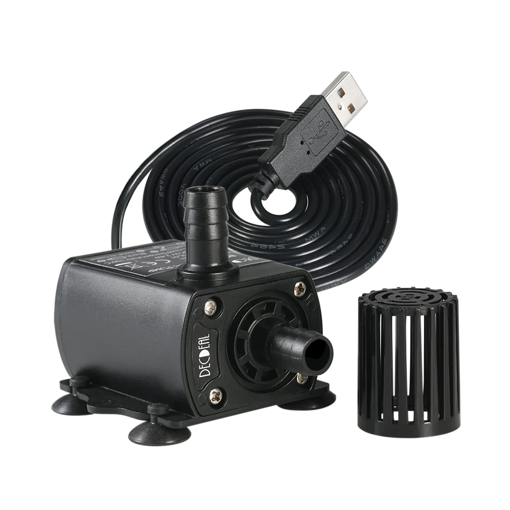USB DC5V 4.8W Mini Brushless Water Pump Waterproof Submersible Fountain Aquarium Circulating 300L/H Lift 300cm Ultra-quiet