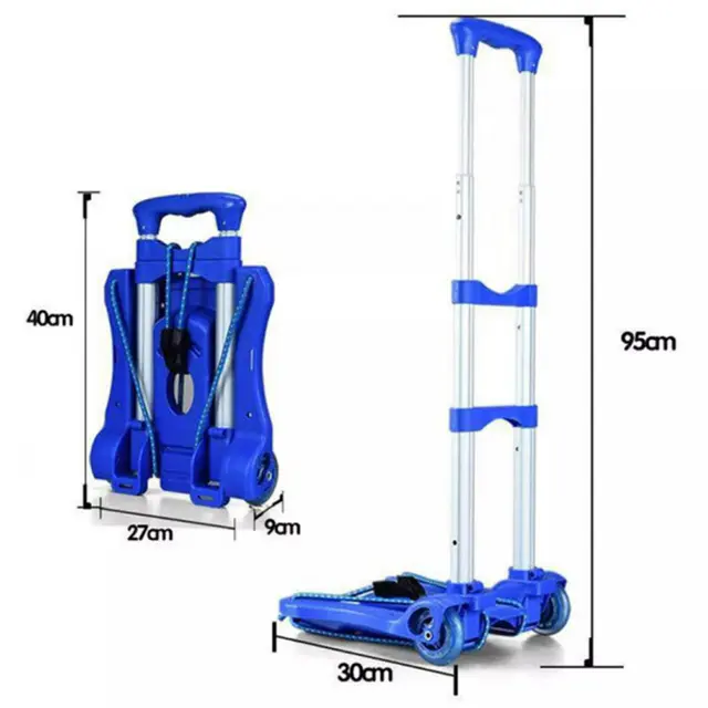 Hordozható Összecsukható Kosár Kocsi Autó Utazási Poggyász Síkágyas Mobil Bútorok Szállítási Eszköz Szuper Hajtogatás 330 Font - Image 4