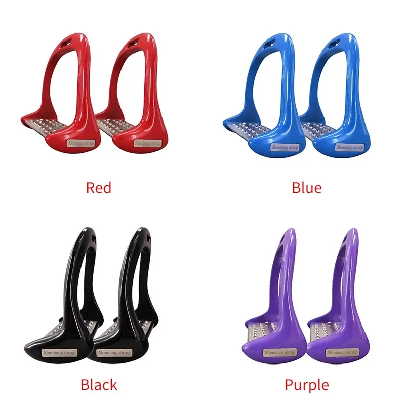 1 Pair Pedal Equipment Horse Stirrups Anti Slip Equestrian Safety Aluminium Alloy Riding Treads Lightweight Outdoor Sports 3