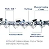 CMCP 1pc 10/12/14/16/18" Chainsaw Chain 3/8 Pitch Saw Chain 40/45/52/56/64 Drive Links For Electric Chainsaw Spare Parts 3