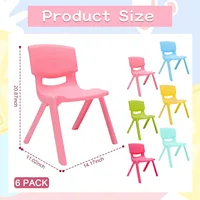 Stackable Stools, 6 Pcs Colorful Plastic Classrooms Chairs for Kids Learning Chairs Indoor Outdoor,Preschool,Daycare Center 5