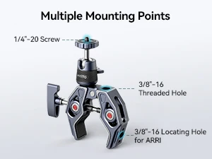SMALLRIG-Super Clamp com Ballhead,Camera Mount, Adaptador de