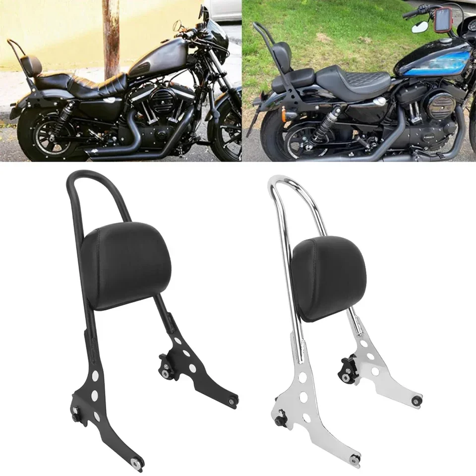 Motorcycle Seat Cushion Detachable Sissy Bar Backrest For Harley
