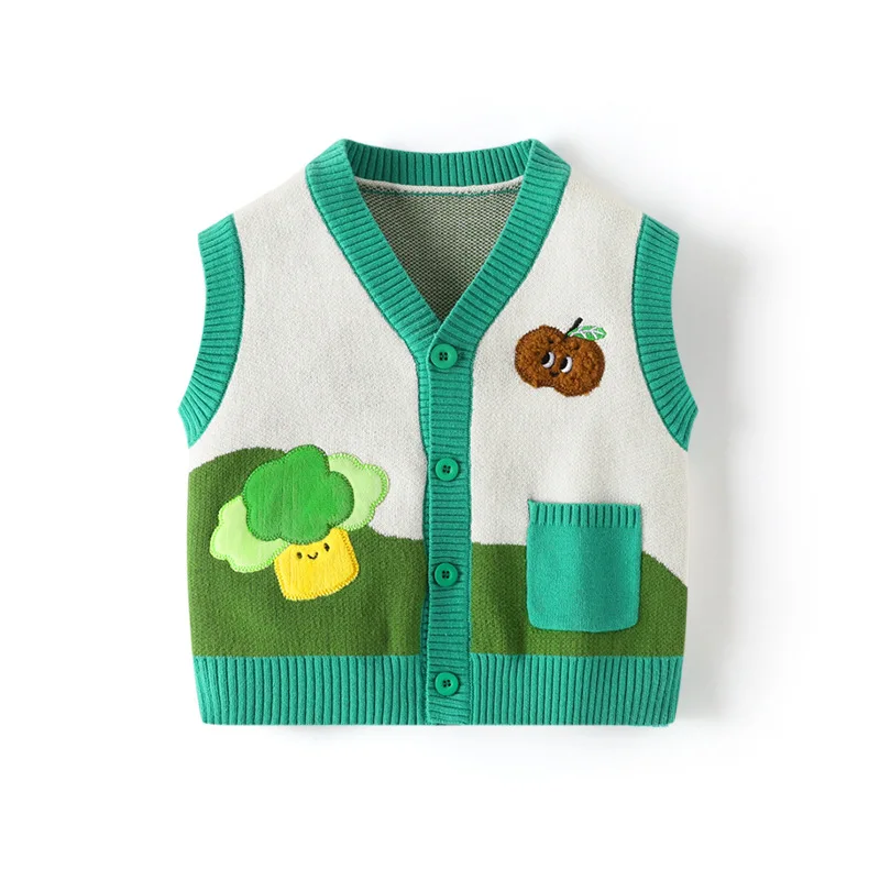 귀여운 소녀 스웨터,  소년 니트, 어린이 조끼, 아동복