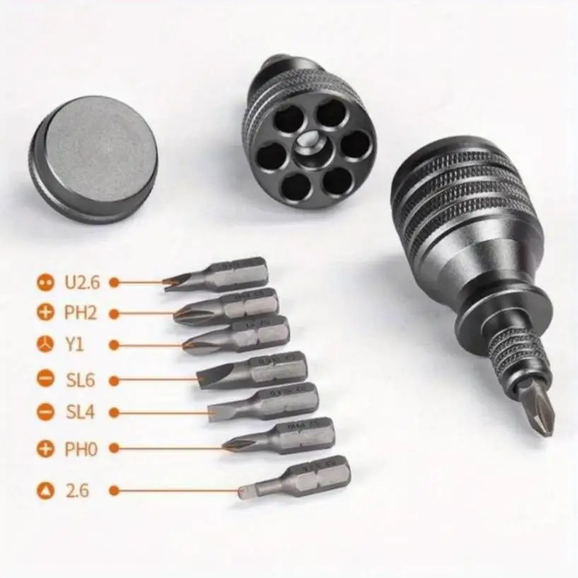 Mini Small Steel Cannon Alloy Screwdriver 7-in-1 Cross Shaped Iron Mini Screwdriver, Household Ornament Repair Tool