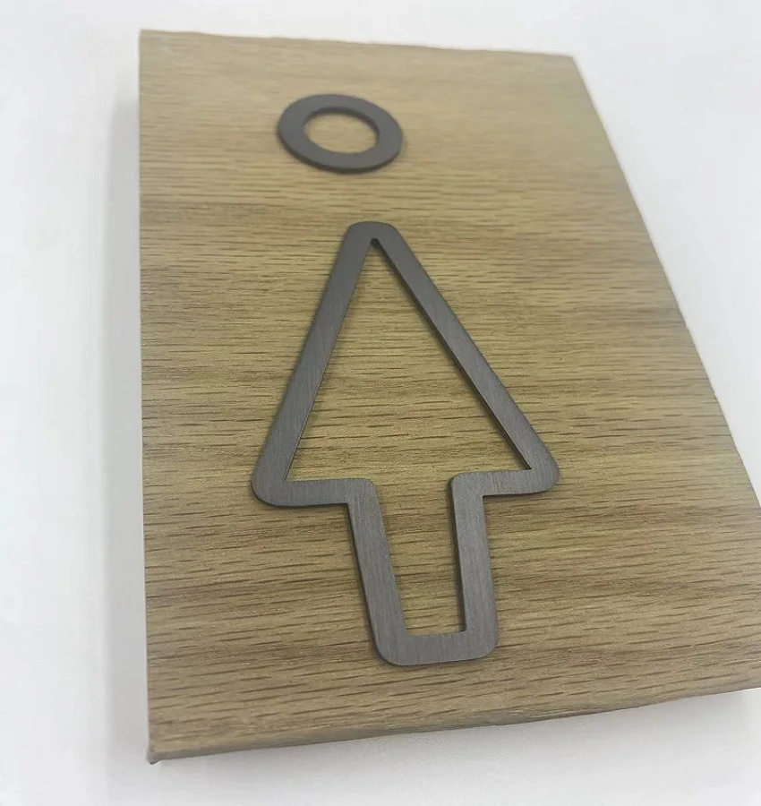 Black brushed stainless 3D Hotel toilet Man & Woman Toilet Sticker WC Door Sign Decals Toilet Signs Restroom