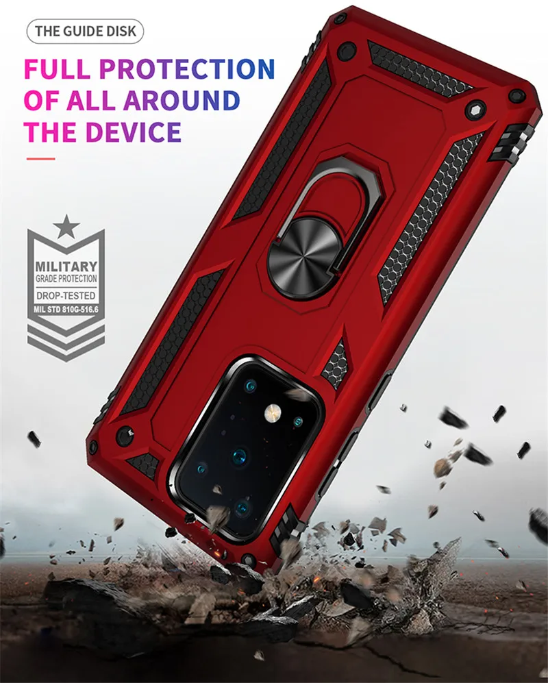 Armor Magnet Metal Ring Shockproof Back Cover Case