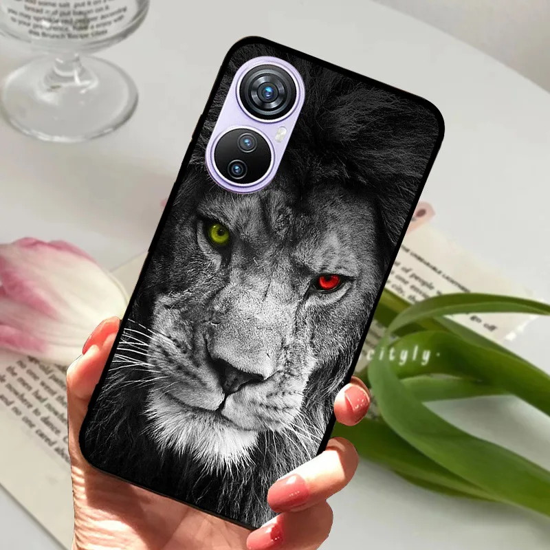 Animal Cartoon Soft Silicone Black Phone Case, 6.67 Premium Cover