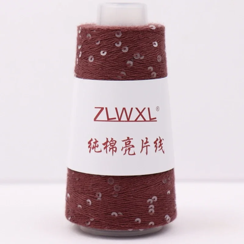 100g 800M 3mm Sequin cotton yarn DIY Knitted decoration Hand crochet KNITTING YARN 5