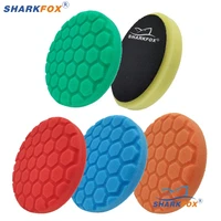 Sharkfox 5"(125mm) Hex-Logic Sponge Buffing Polishing Pads For DA/RO/GA Car Buffer Polisher 1