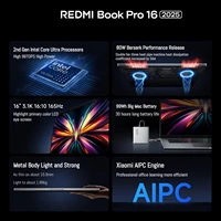 Xiaomi Laptop Redmi Book Pro 16 2025 Ultra 7 255H/Ultra 5 225H Intel Arc Graphics 32GB LPDDR5X 1T SSD 16-inch 165 Hz 3.1K Screen 2