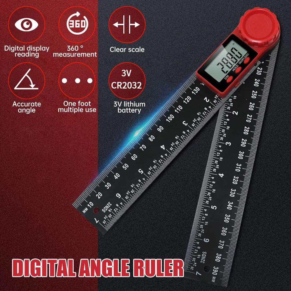 Description Picture 2 of itemProtractors Digital Display Angle Level Ruler Goniometer Angle Finder Inclinometer 200mm 300mm Measuring Gauging Carpenter Tools