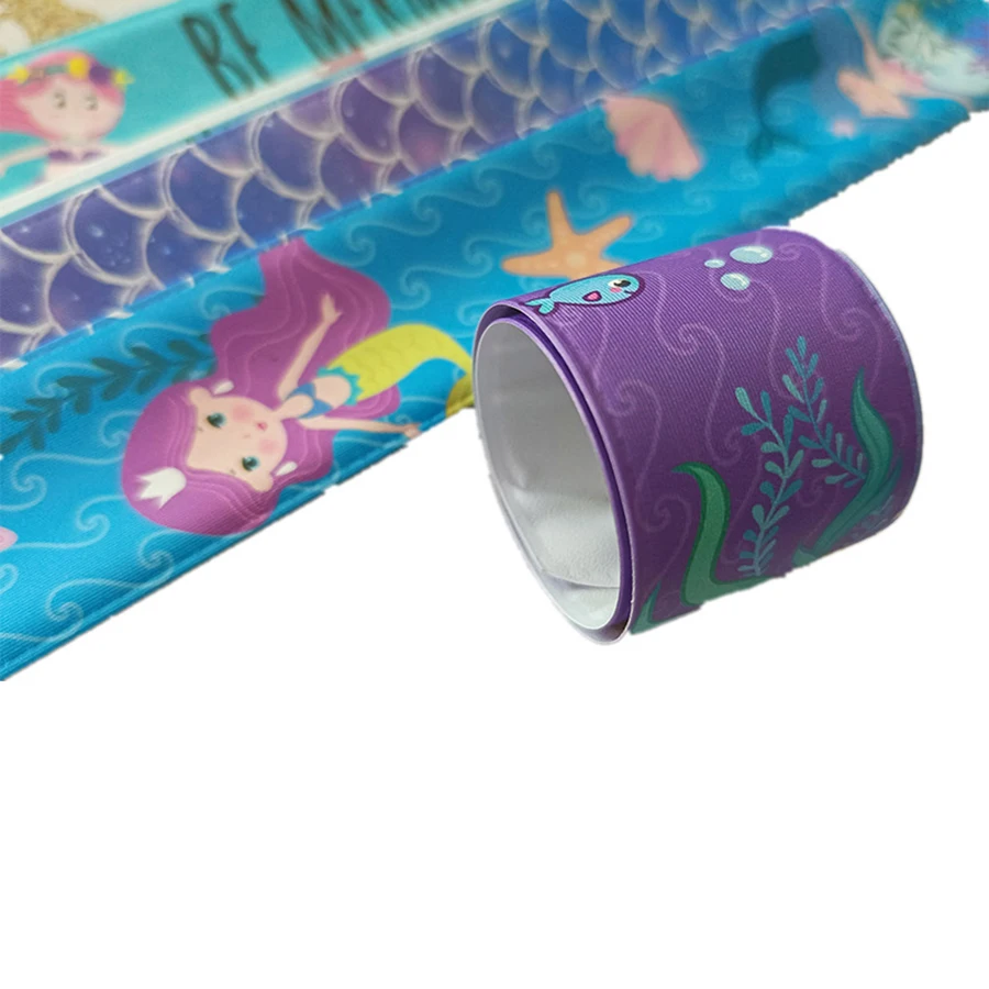 Description Picture 5 of item12Pcs Random Cartoon Mermaid Slap Bracelets  Animals Wristband Gift Birthday  Kids Favor Toys Party Supplies