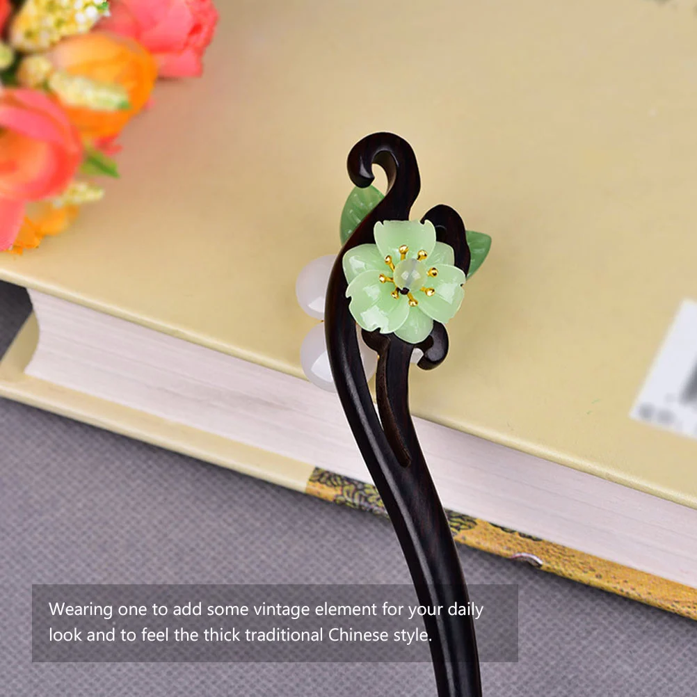 Hairpin Chinese Style Retro Decor Vintage Traditional Hairpin Ebony Wear Fashion Simple Stick Miss 3