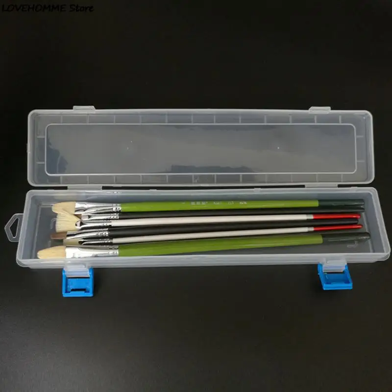 Painting brush storage bag, paintbrush holder, art drawing tools, pen holder storage box, Brush Painting Pencils Storage Box Watercolor Pen Container Drawing Tools Bin Plastic Organizer Storage Case