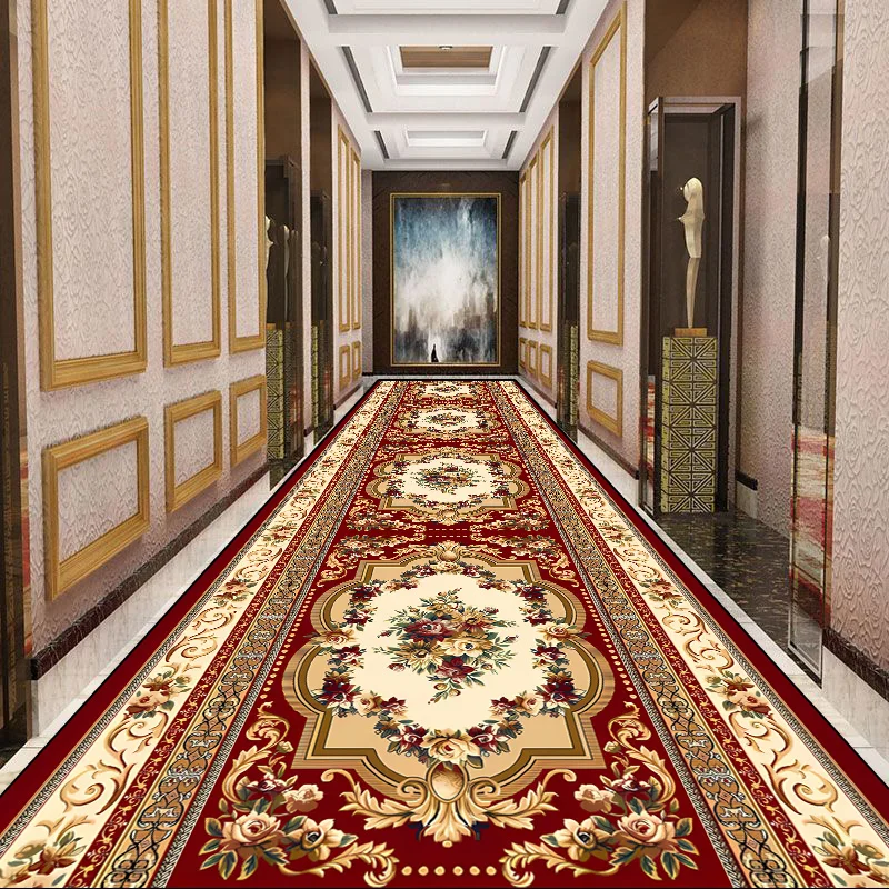 European Luxury Long Corridor Carpet Non Slip Aisle Carpet Hotel Custom Carpet Home Living Room Entrance Passageway Floor Mat 러그 3