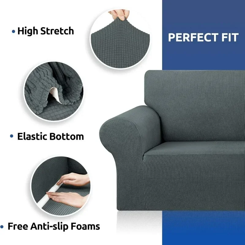 1/2/3/4 Seater Stretch Slipcover Sofa Elastic Cover Jacquard Slipcover Covers for Couch L Shape Sofa 2024 Living Room 5