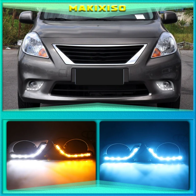 

Дневные ходовые огни для Nissan Almera латио Sunny, Versa 2011 2012 2013 светодиодный дневные ходовые огни, противотуманные фары