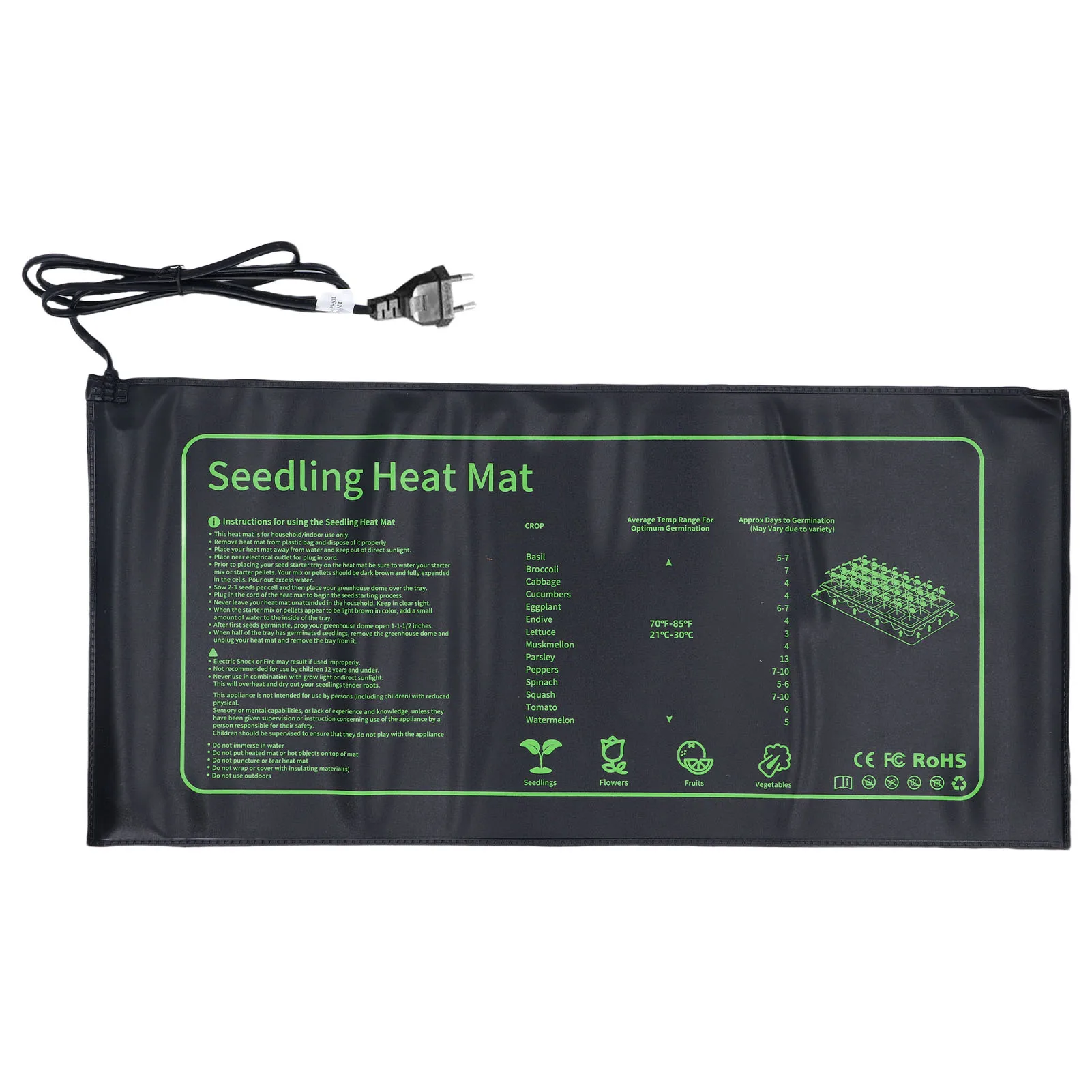 Plant Heat Mat - Warm Hydroponic Heating Pad for Greenhouse and Germination